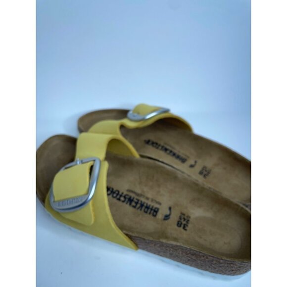 Birkenstock Madrid Big Buckle Yellow Nubuck Size 38 US 7 Narrow NWT - Picture 4 of 6